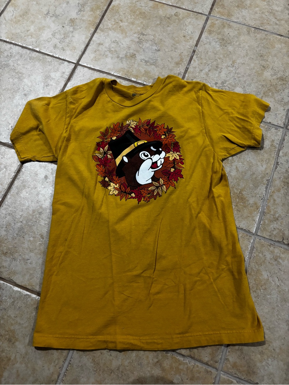 Bucees Mustard Yellow thanksgiving Graphic Tee